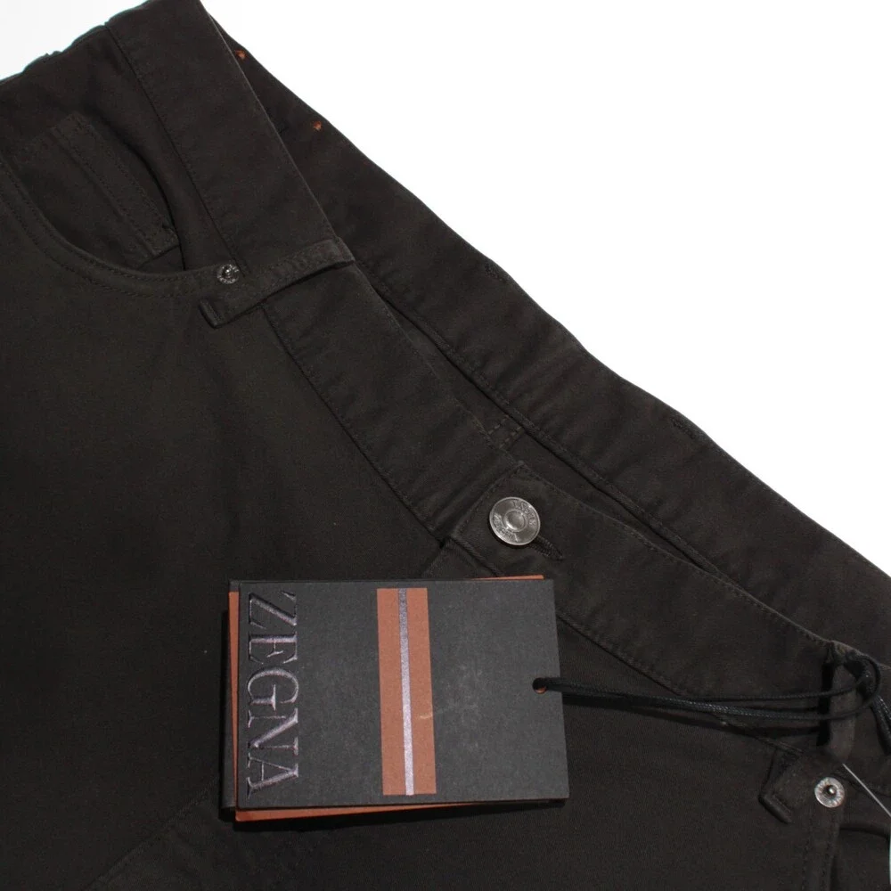 Zegna NWT 5 Pocket Jean Cut Pants Size 42 US Roccia in Brown Cotton Blend